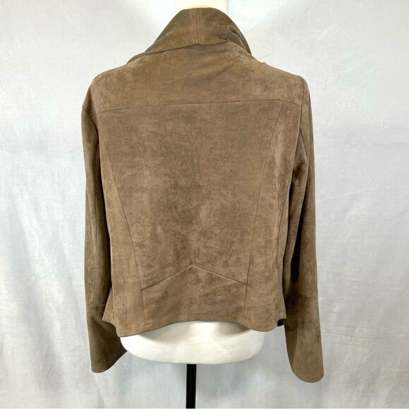 Umgee tan suede zip moto stlye jacket size small - Picture 11 of 14